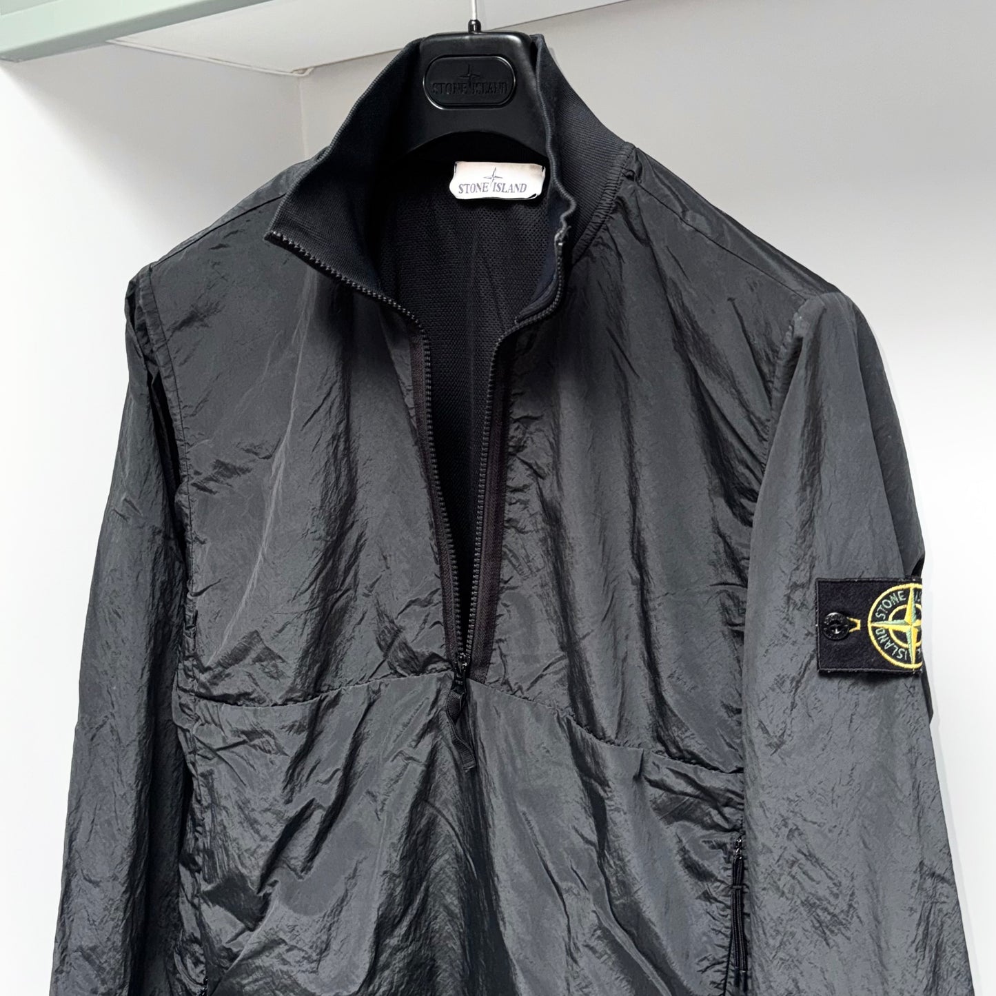 Stone Island Nylon Metal Half Zip Pullover Badge Smock - Small ptp21.5”