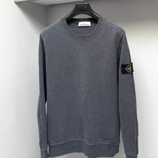 Stone Island Charcoal Grey Cotton Pullover Sweatshirt - Medium ptp21”