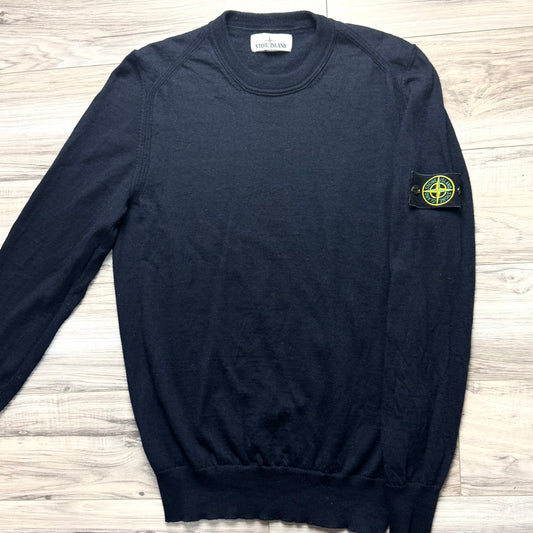 Stone Island Knitted Lana Wool Pullover Badge Jumper - Medium ptp19.5”