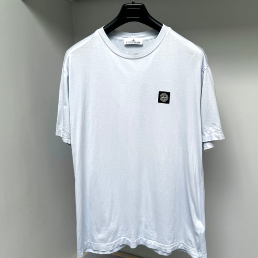 Stone Island Light Blue Patch Logo T shirt - XXL ptp23.5”