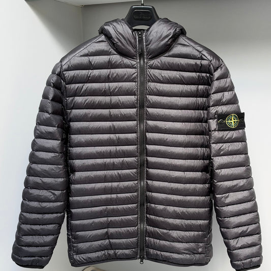 Stone Island Grey Loom Woven Chambers R-Nylon Down-TC Full Zip Jacket - XL