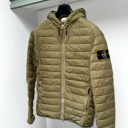 Stone Island Loom Woven Down Chambers Stretch Nylon-TC Badge Jacket - Small ptp19.5”
