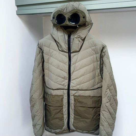 CP Company Green Monobloque Down Full Zip Goggle Jacket - Large ptp22”