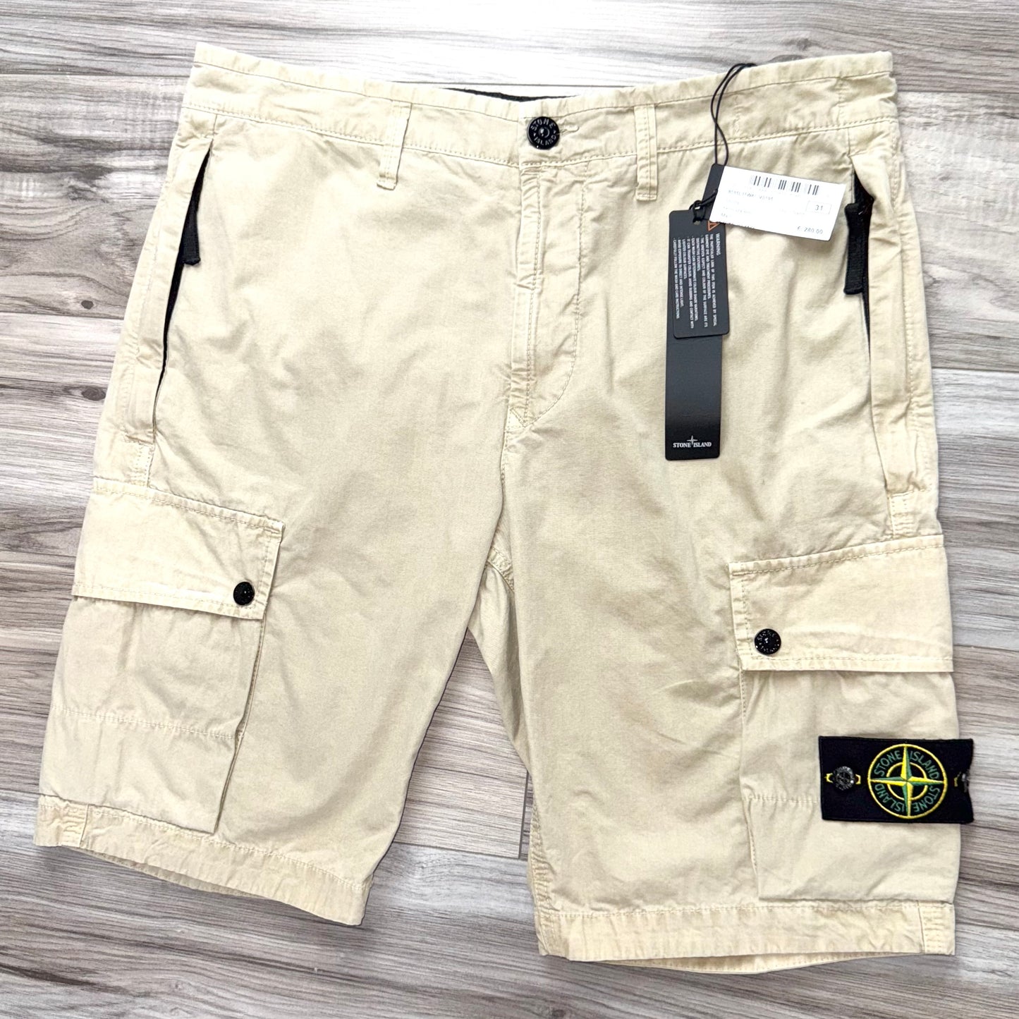 Stone Island Bermuda Badge Cargo Shorts - 31W