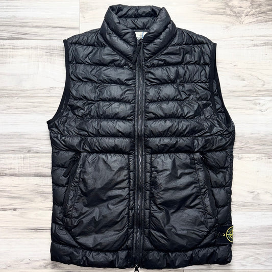Stone Island Garment Dyed Micro Yarn Down Full Zip Badge Gilet - Medium ptp19.5”