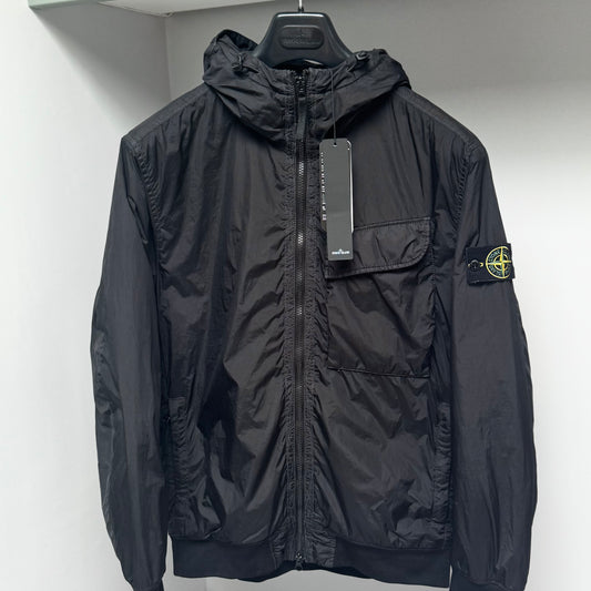 Stone Island Black Garment Dyed Crinkle Reps R-NY With Primaloft-TC Full Zip Jacket - Medium ptp22.5”