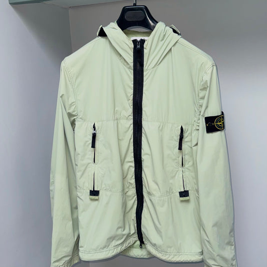 Stone Island Light Green Skin Touch Nylon-TC Full Zip Jacket - Medium ptp21.5”