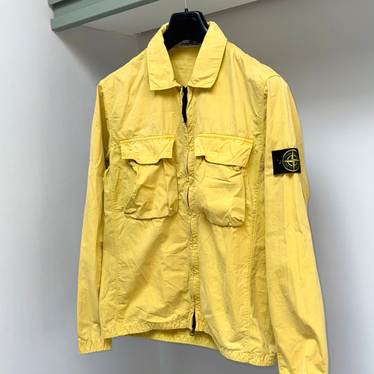 Stone Island Full Zip Badge Overshirt - Small ptp20.5"