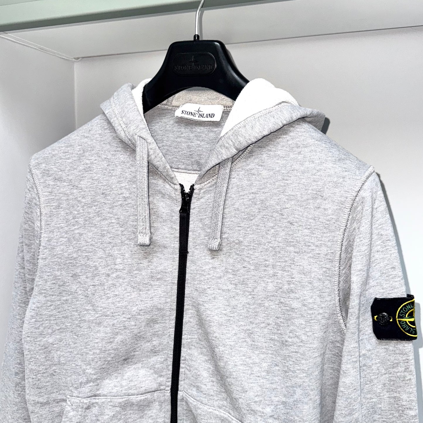 Stone Island Full Zip Badge Hoodie - Small