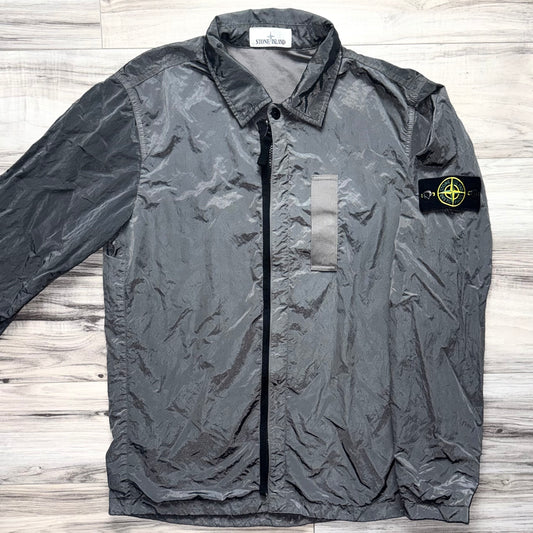 Stone Island Nylon Metal Full Zip Badge Overshirt - Medium ptp21”