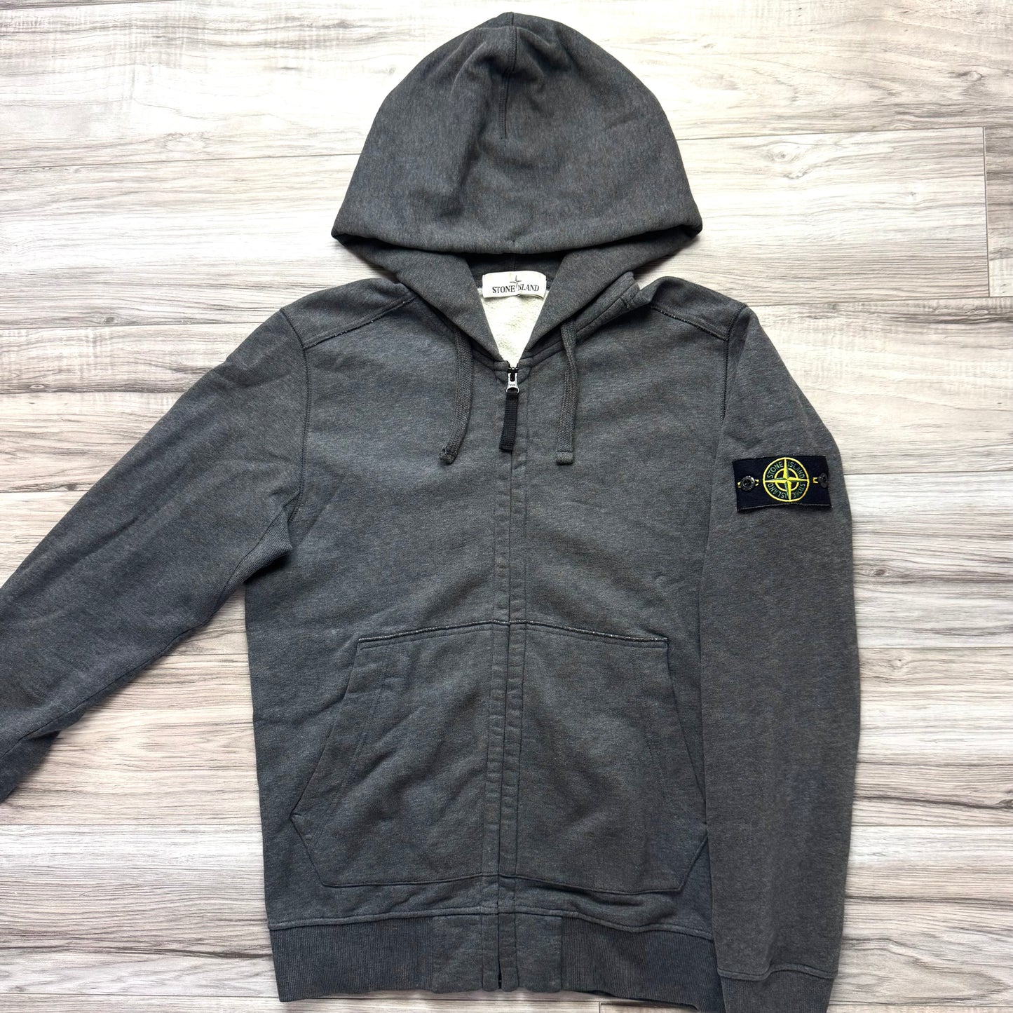 Stone Island Full Zip Badge Hoodie - Medium