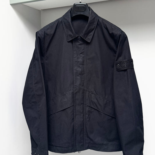 Stone Island Black Ghost Piece Cotton Full Zip Overshirt - Large ptp22”