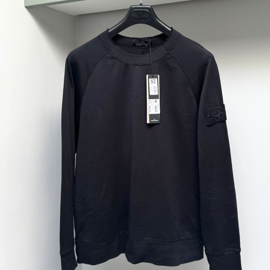 Stone Island Black Ghost Cotton Fleece Pullover Sweatshirt - Medium
