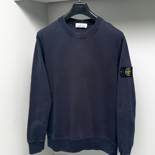 Stone Island Navy Blue Pullover Sweatshirt - Large ptp22.5”
