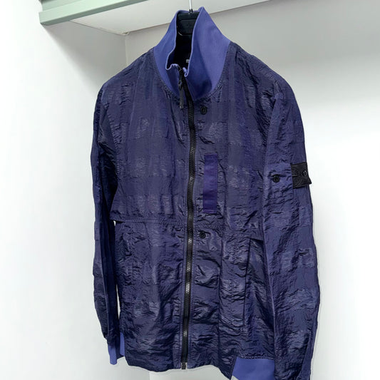 Stone Island Shadow Project Striped Nylon Metal Full Zip Badge Jacket - XL ptp23”