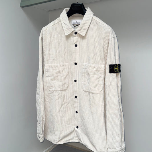 Stone Island Corduroy Button Up Badge Overshirt - 3XL ptp26.5”