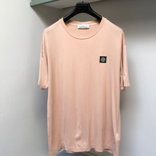 Stone Island Antique Rose Cotton Patch Logo T shirt - XXL