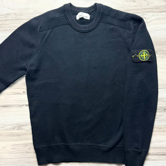 Stone Island Knitted Soft Cotton Pullover Badge Sweatshirt - Medium ptp20.5”