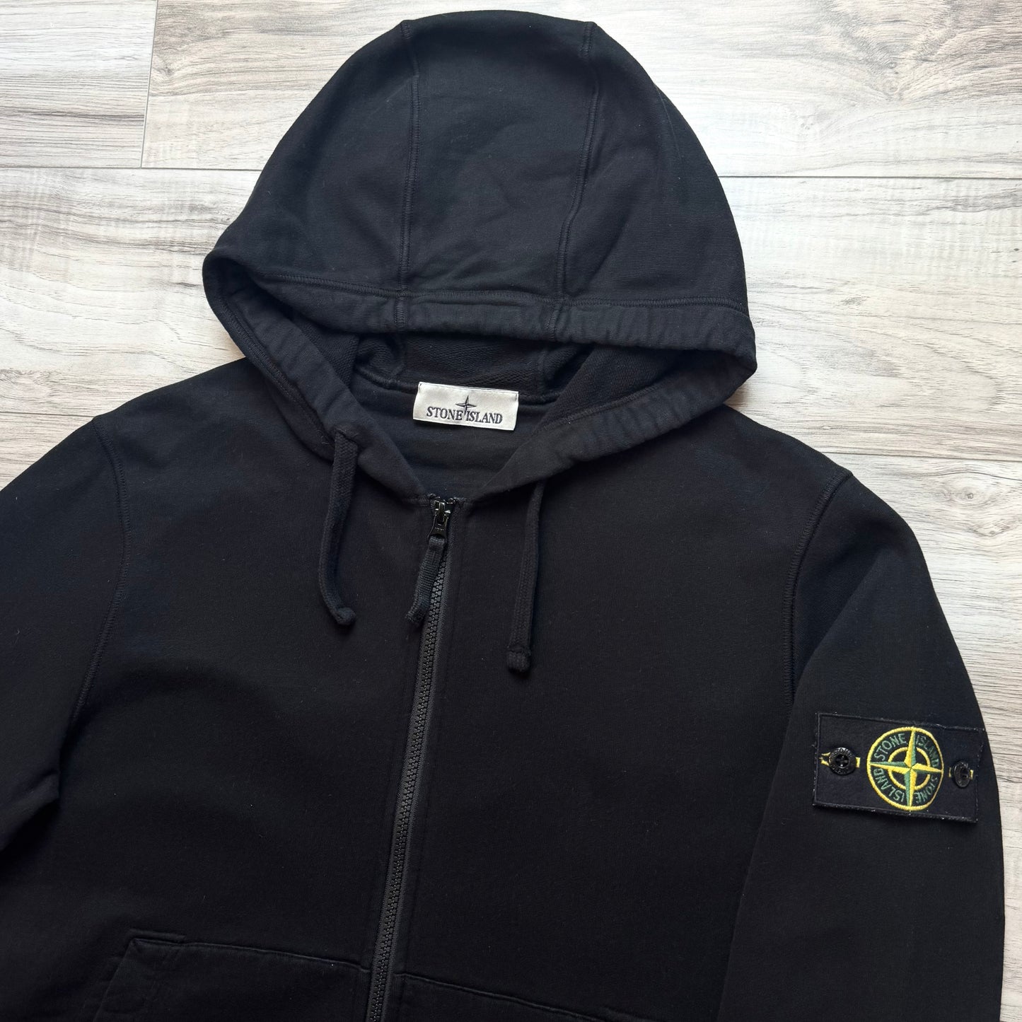 Stone Island Full Zip Badge Hoodie - Medium ptp21”