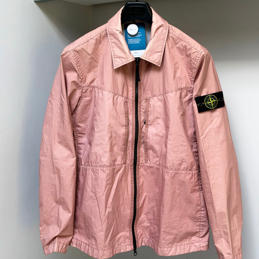 Stone Island Pink Membrana 3L TC Full Zip Overshirt - Large