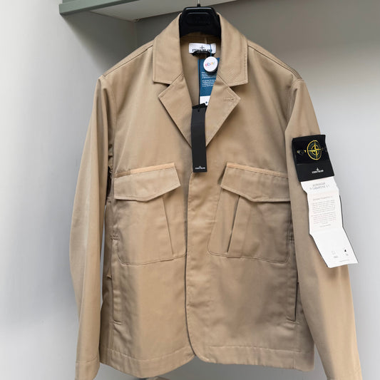 Stone Island Beige Workwear R-Gabardine 3/1 Button Up Blazer Jacket - Large ptp22”