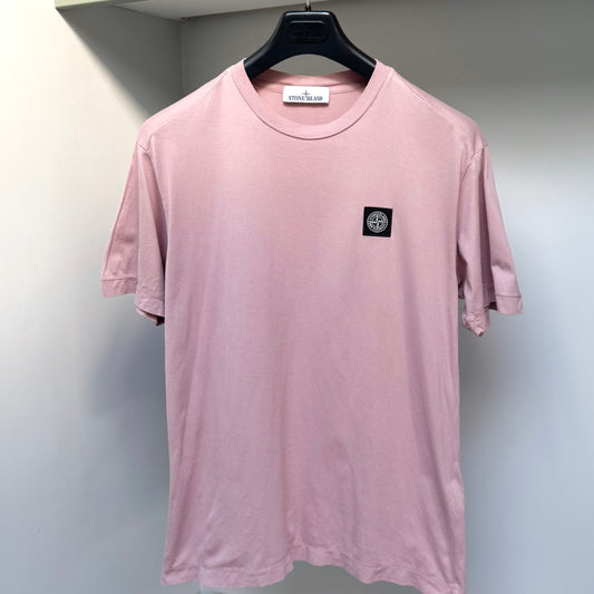 Stone Island Pink Patch Logo T shirt - Medium ptp20”