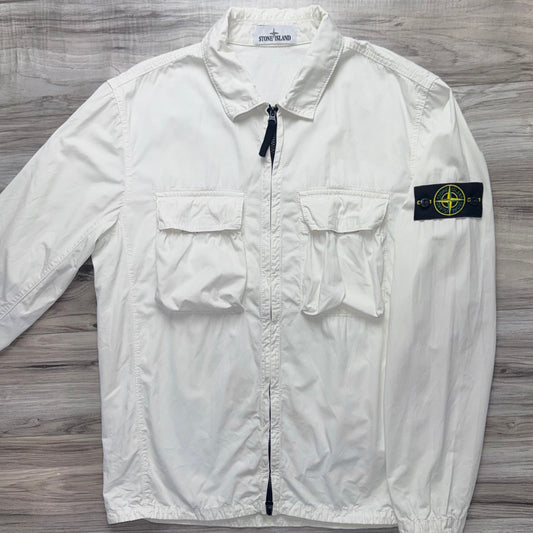 Stone Island Full Zip Badge Overshirt - Large ptp22”