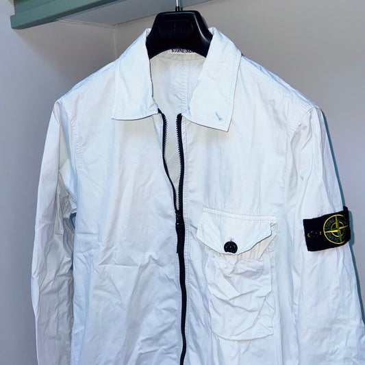 Stone Island Full Zip Badge Overshirt - Medium ptp21”