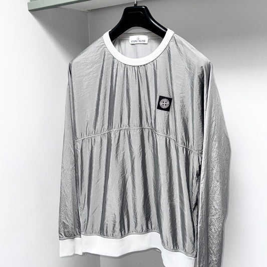 Stone Island Nylon Metal Ripstop Pullover Badge Sweatshirt - Medium ptp21.5”
