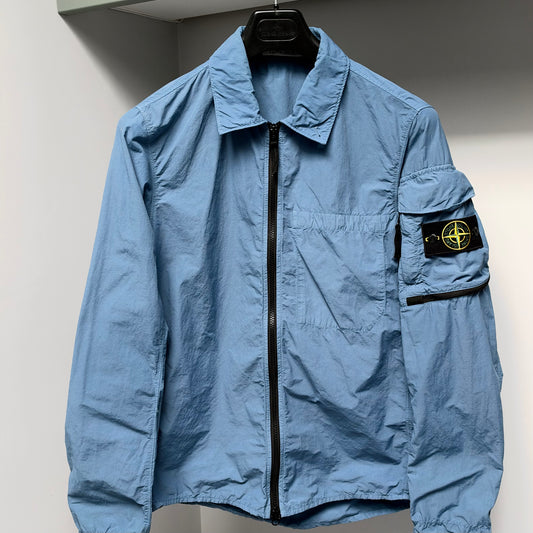 Stone Island Blue Naslan Light Full Zip Overshirt - Small