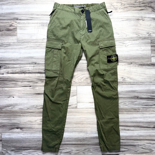 Stone Island Olive Green Cargo Trousers - 29W 32L