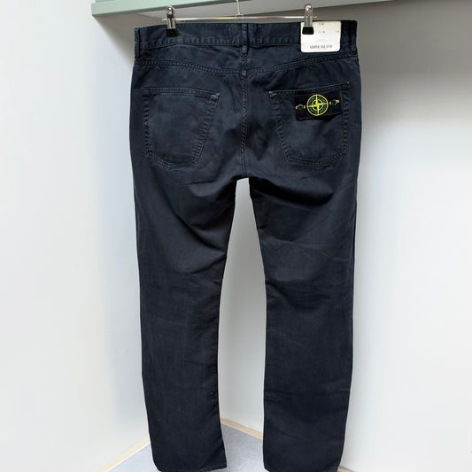 Stone Island Blue Cotton Chinos - 32W 30L