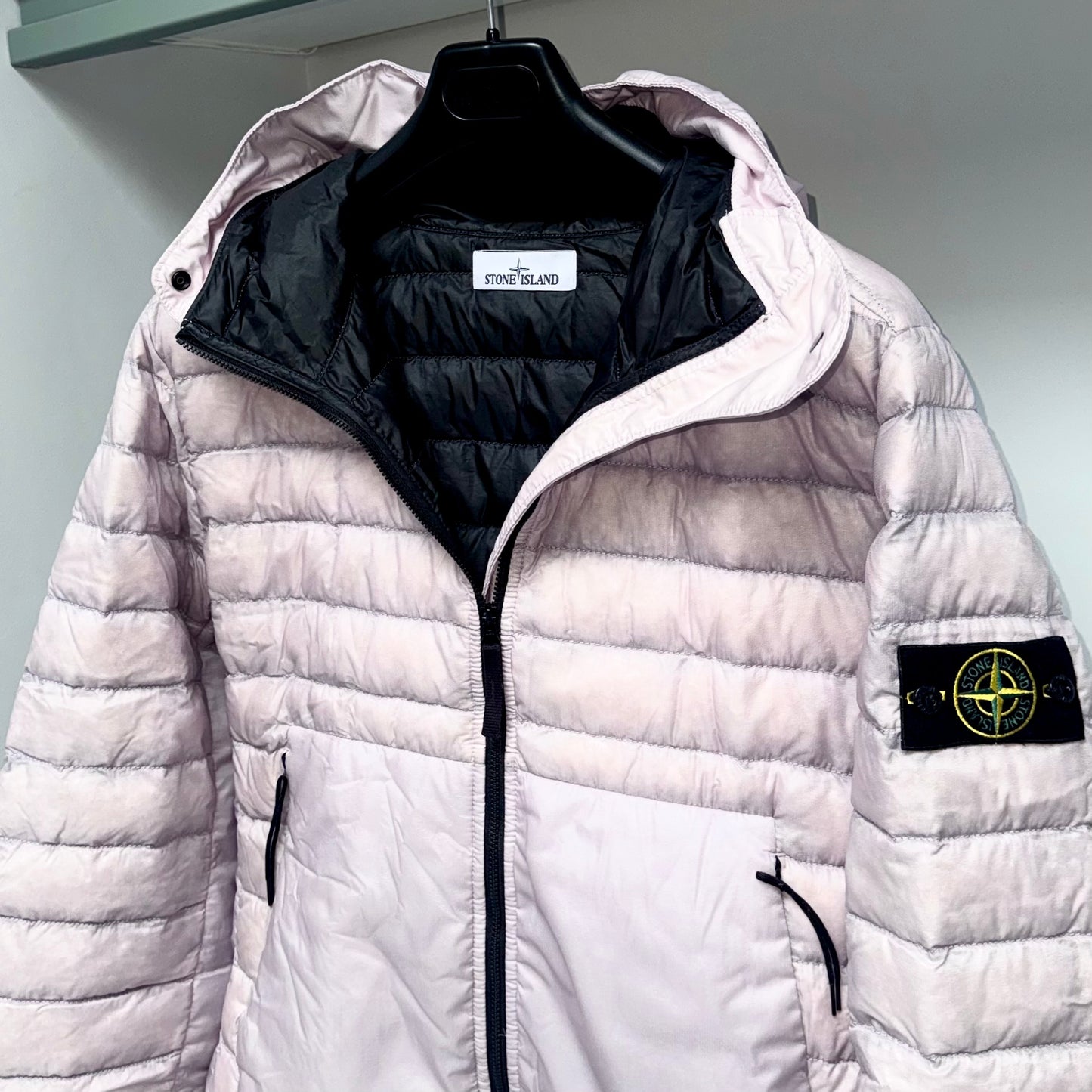 Stone Island Bio-Based Ripstop Nylon Down Full Zip Badge Jacket - Large ptp22”