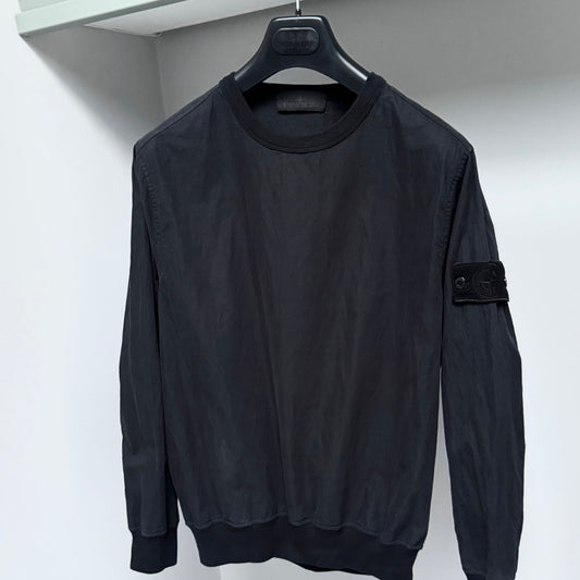 Stone Island Black Ghost Resin Pullover Sweatshirt - Small ptp21.5”