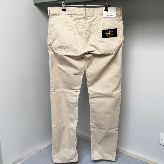 Stone Island Beige Cotton Chinos - 34W 31L Slim Fit