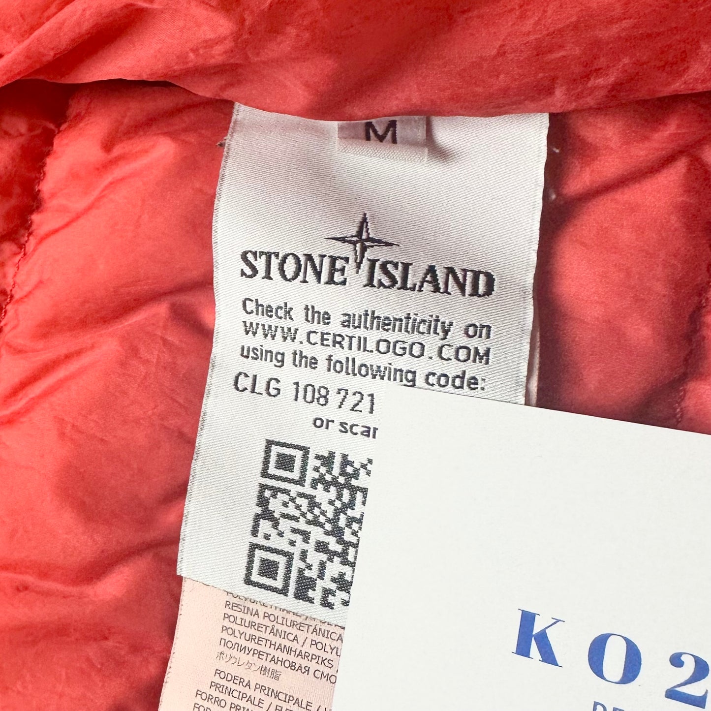 Stone Island Garment Dyed Down 26 GR X SQM N Badge Jacket