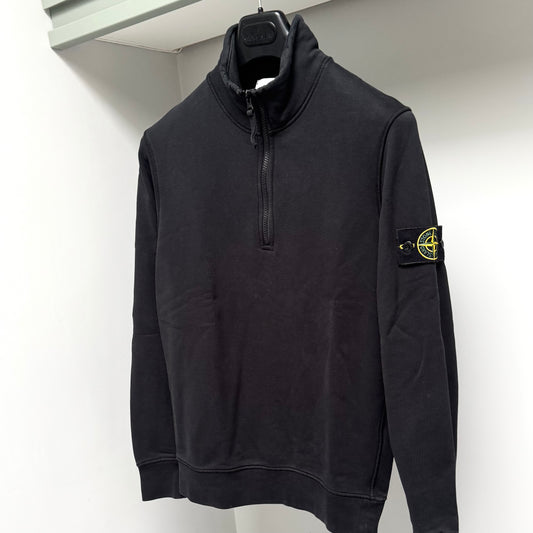 Stone Island Quarter Zip Pullover Badge Sweatshirt - Small ptp20"