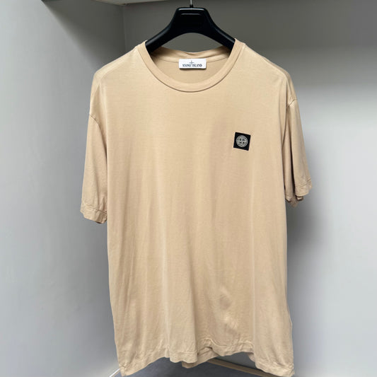 Stone Island Beige Patch Logo T shirt - XXL ptp23.5”