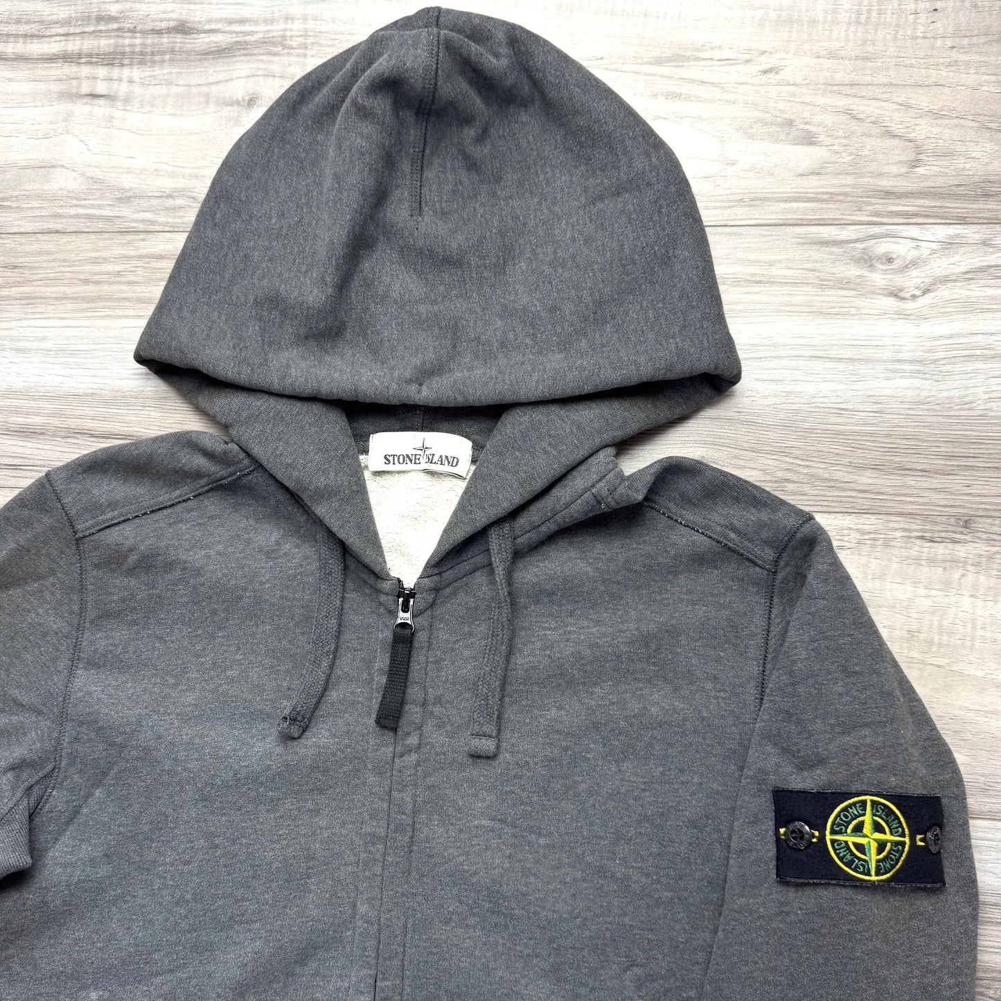 Stone Island Full Zip Badge Hoodie - Medium