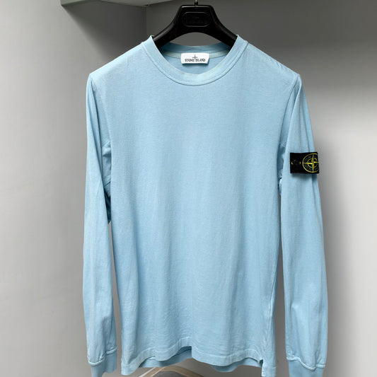 Stone Island Blue Cotton Long Sleeve T shirt - Small
