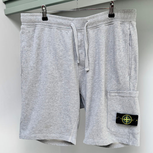 Stone Island Grey Organic Cotton Fleece Shorts - XL 36W