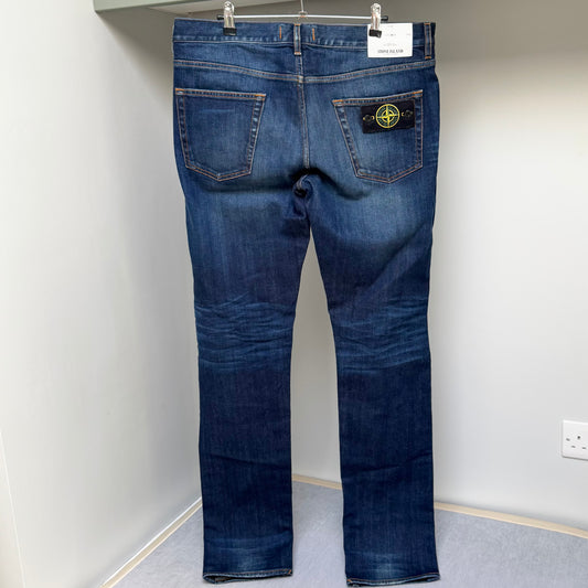 Stone Island Blue Denim Jeans - 34W 34L Regular Tapered Fit