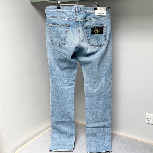 Stone Island Light Blue Denim Jeans - 34W 34L Regular Tapered