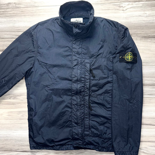 Stone Island Garment Dyed Crinkle Reps NY Full Zip Badge Jacket - Medium ptp21”
