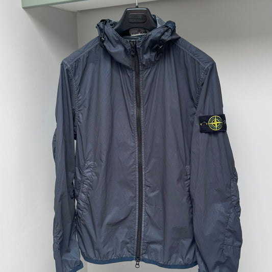 Stone Island Blue Lamy Velour Full Zip Jacket - Large ptp22.5”