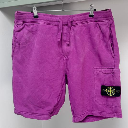 Stone Island Purple Organic Cotton Fleece Shorts - XL 36W