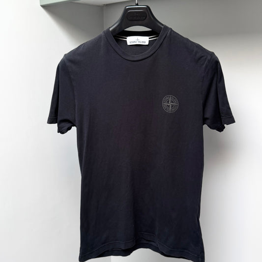 Stone Island Black Reflective Print Logo T shirt - XS