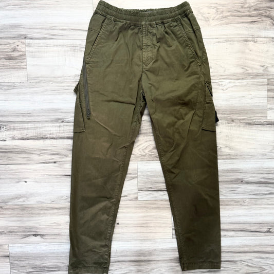 Stone Island Khaki Green Stretch Cotton Cargo Trousers - 30W 30L Regular Tapered Fit