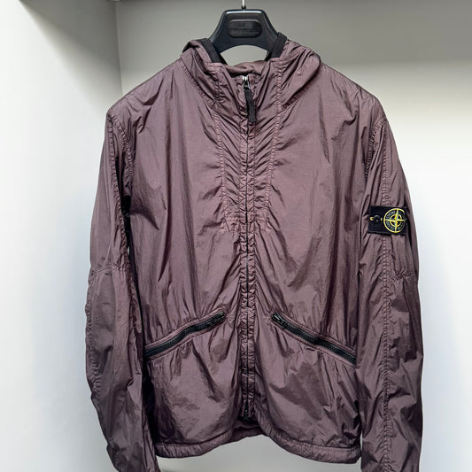 Stone Island Grey Garment Dyed Crinkle Reps NY Full Zip Jacket - Large ptp22.5”