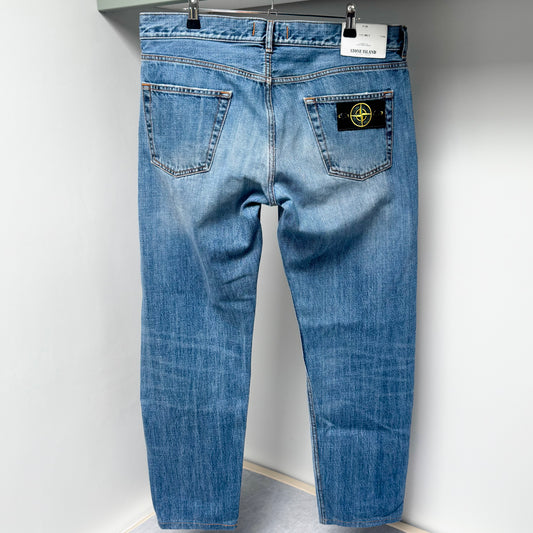 Stone Island Blue Denim Jeans - 34W 29L Regular Tapered Fit